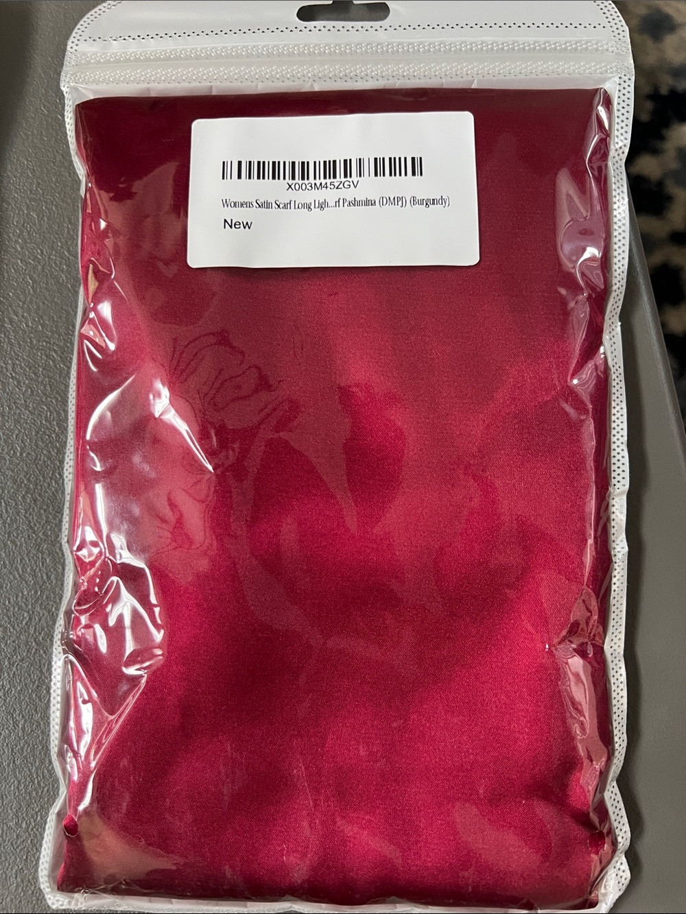 Satin Scarf Pashmina in Burgundy
